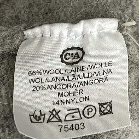 Canda for C&A Embroidered Wool & Angora Cardigan in Gray - Size Large - Picture 6 of 7